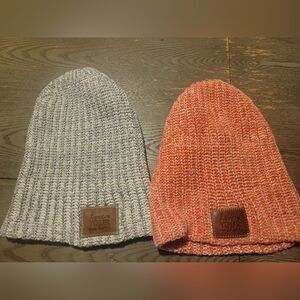 Love Your Melon Blue and Orange Knit Beanies